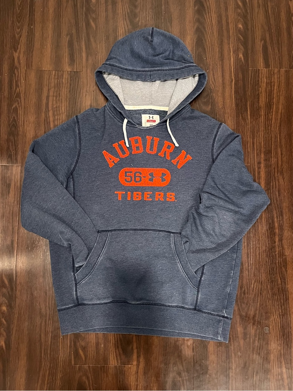 Under Armour Navy Hoodie with Orange Auburn Tigers Logo